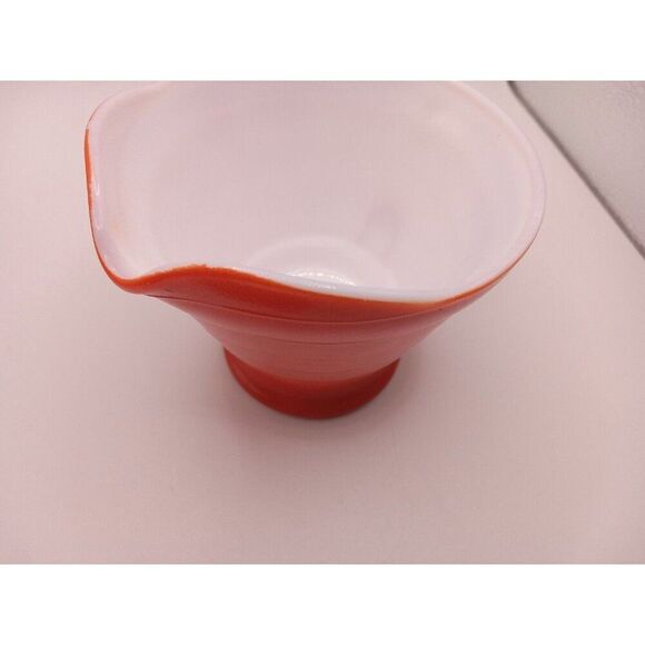 Vintage Hazel Atlas Orange Cream & Sugar Bowls Milk Glass D Handle - Picture 12 of 16